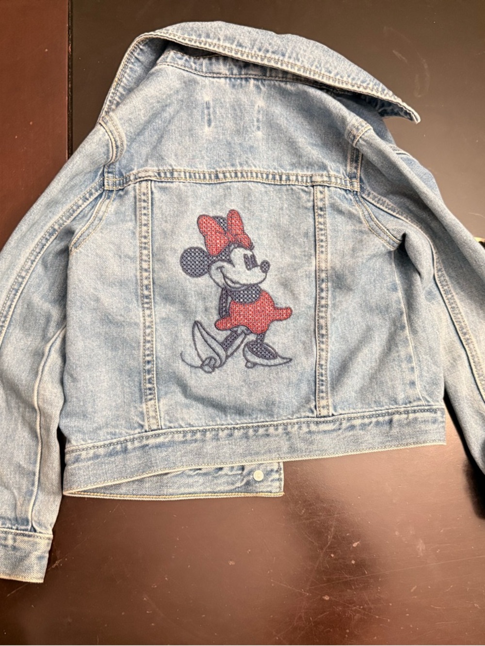 Baby Gap Todddler Girls Disney Denim Jacket with Minnie Mouse Embroidery